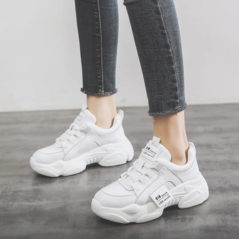 

Women Thick-soled Increased White Sneakers Winter White Shoes Casual Shoes Plus Velvet Running Shoes Women Zapato De Deporte