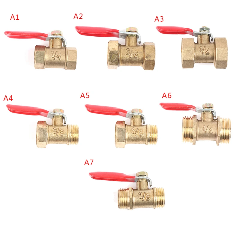 

1/4'' 3/8'' 1/2'' Brass Ball Valve BSP Threaded Air Water Oil Flow Control Plumbing Fitting 1PCS