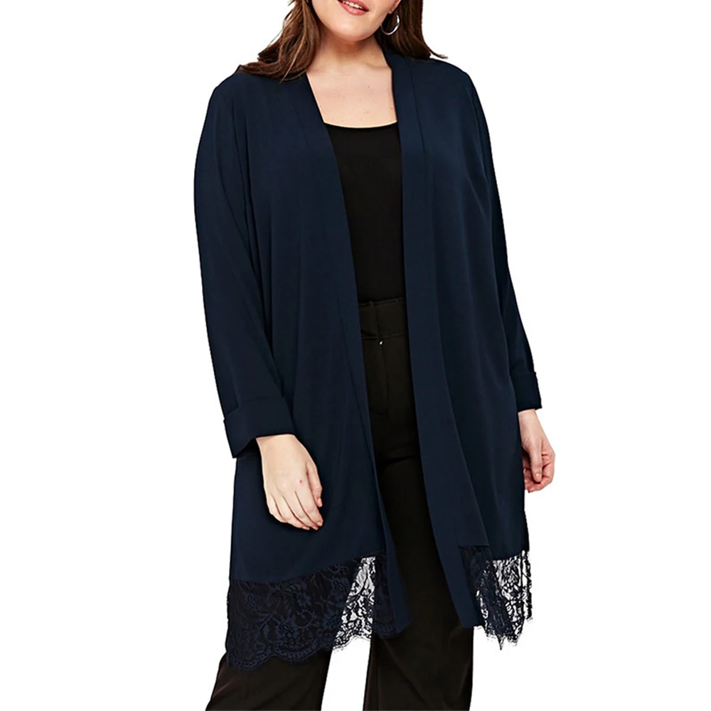 Женская верхняя одежда больших размеров элегантная с длинными рукавами и