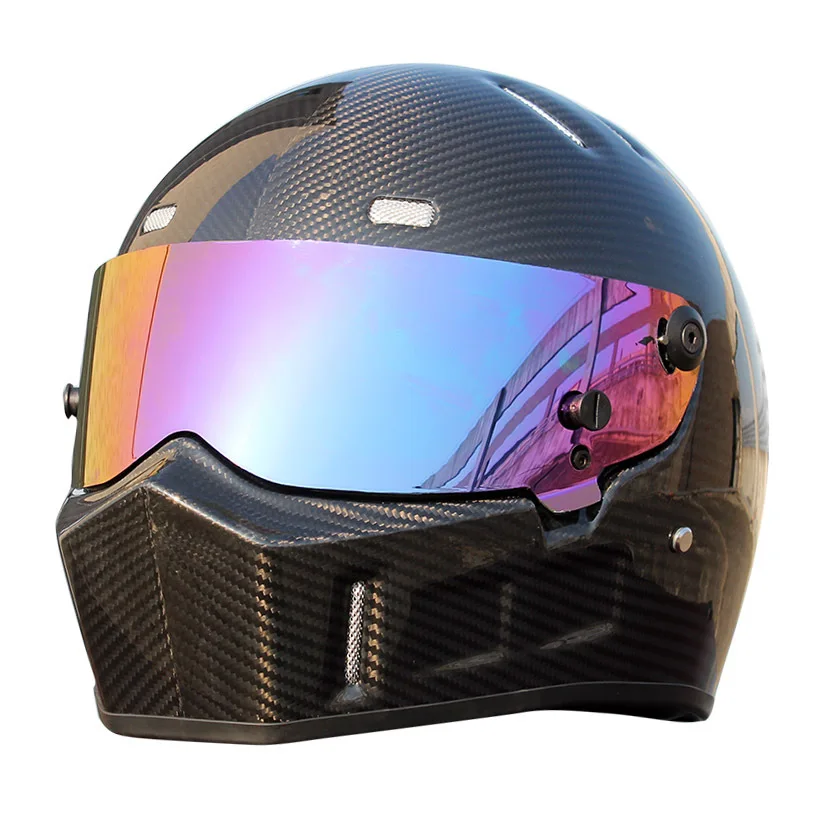 Защитный мотоциклетный шлем с полным покрытием углеродное волокно дорожный