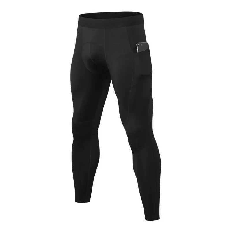 

Мужские узкие брюки с карманом для фитнеса, тренировочные штаны для бега, эластичные быстросохнущие спортивные штаны