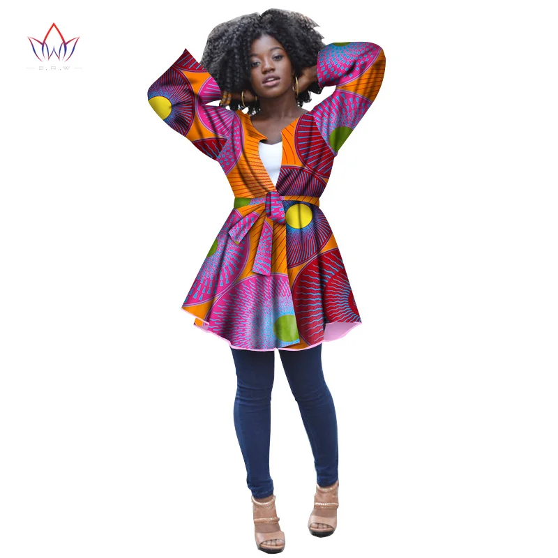 Женская африканская одежда Дашики Тренч Женский Топ в африканском стиле верхняя