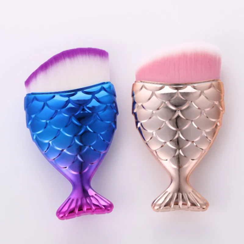 

Creative new Mermaid profile brush beauty tool color fishtail nylon hair makeup tool