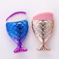 creative new mermaid profile brush beauty tool color fishtail nylon hair makeup tool