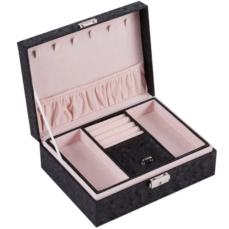 

Multi-Layer Portable Jewelry Storage Box Creative Fashion Women Earrings Boxes Friends Families Gifts