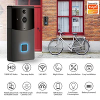 tuya 1080phd video doorbell wifi smart home tuya app phone call audio intercom wireless 2mp door bell camera