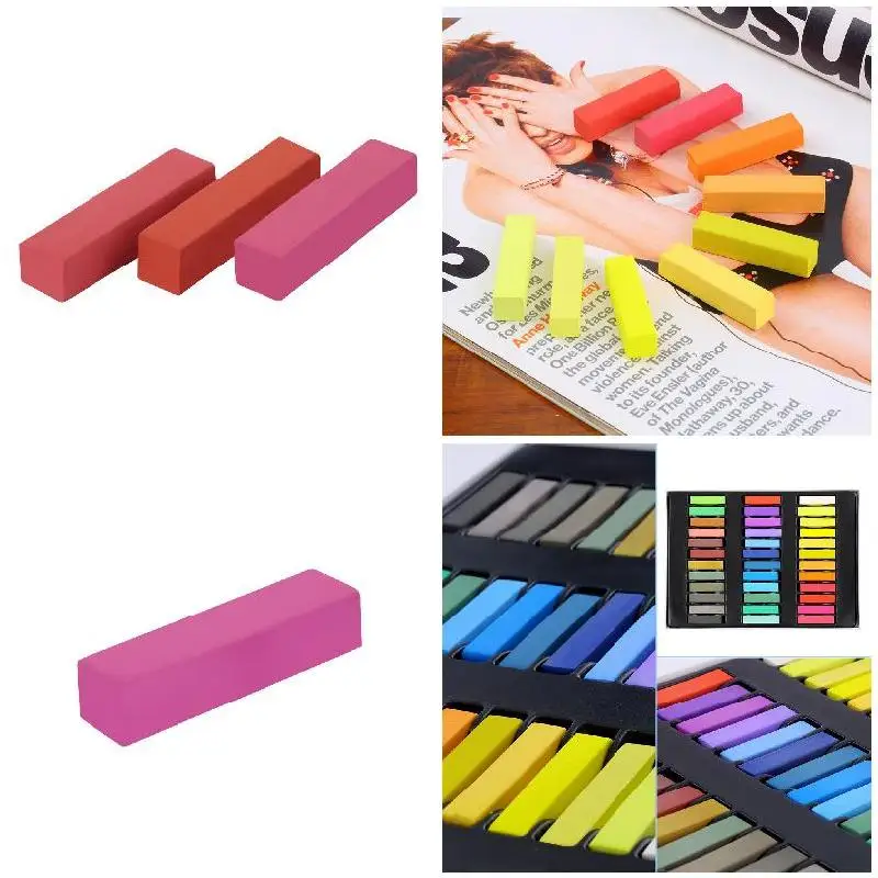 

36 Colors Non-toxic Temporary Pastel Hair Square Hair Dye Color Chalk SMJGood