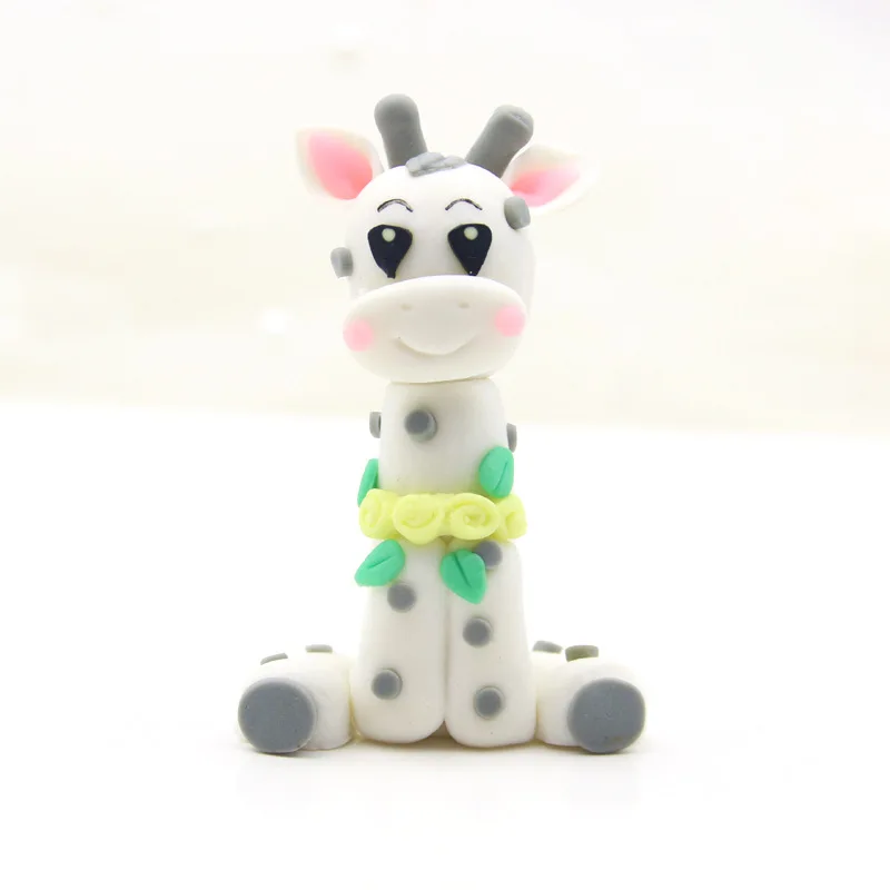 Giraffe Красивые украшения торта с изображением леса животных, лисы, белки, цветов, венок, гирлянда, топпер для торта, товары для детского дня рождения - Цвет: Giraffe