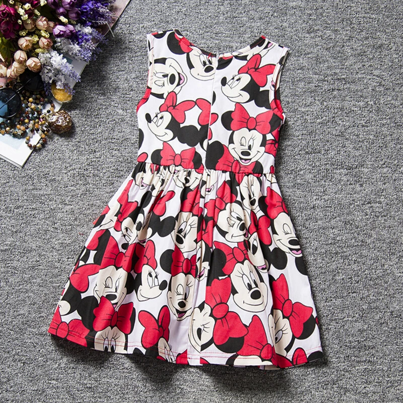 Летнее платье принцессы для маленьких девочек с рисунком мышки праздничное в