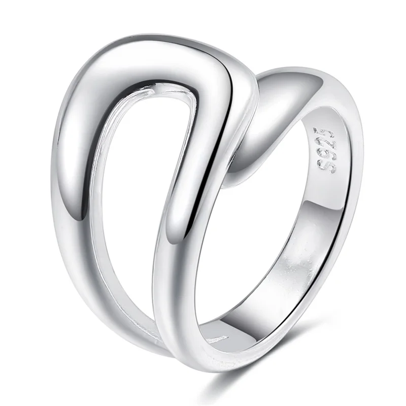 

IFMIA Punk Minimalist Silver Color Rings For Women Men Fashion Creative Hollow Irregular Geometric Birthday Party Jewelry Gifts