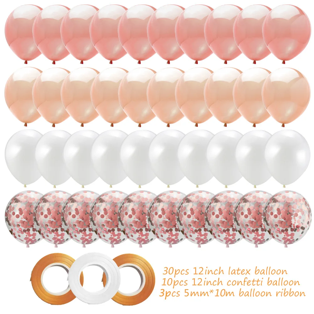 

12inch Mixed Rose Gold Confetti Latex Balloons Wedding Christmas Decoration Baby Shower Birthday Party Decor Air Balloons Globos