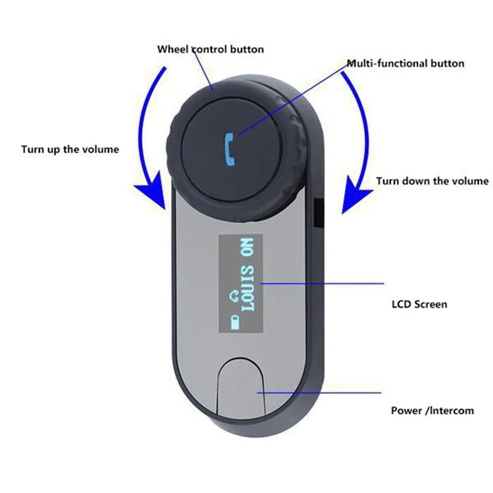 

Motorcycle Helmet Headset with LCD Screen Real-time Answer Helmet Intercom Communication with Plug