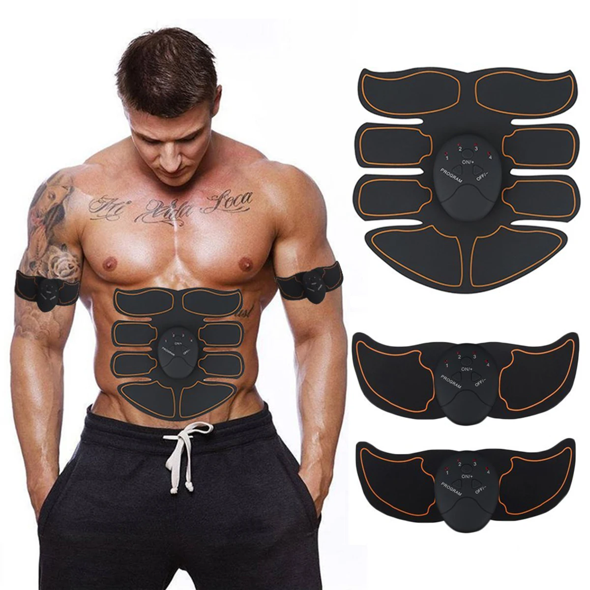 

Electric Muscle Toner EMS Machine Wireless Toning Belt Simulation Abs Fat Burner Eight Pack Abdominal Muscle Fitness Machine