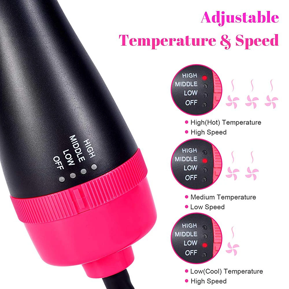 

3 in 1 Hair Dryer Brush One Step Hot Air Brush Volumizer Blow Straightener Curler blowdryer brush Curling Iron Hair Styler Comb
