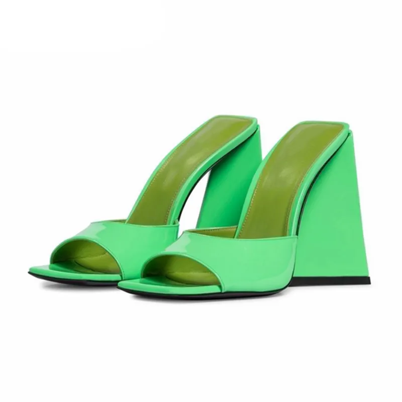 

Sexy Sandals Women Super High Heel Ladies Slippers Female Slide Summer Mules Shoes Women Patent Leather Party Shoes Flip Flops