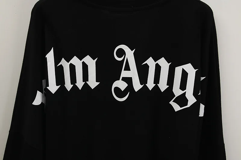 

High quality Palm Angels flame print men's women's same style loose shoulders beauty tide long-sleeved T-shirt