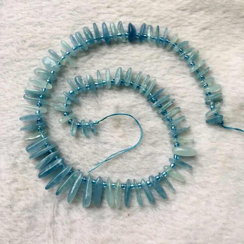 Aquamarine 1string Wholesale 1string Natural Gem Stone Chip Nugge Beads,Kunzite,Diopside,Chrysoprase,Larimar Beads For jewelry DIY 15.5"/string - Цвет: Aquamarine 1string