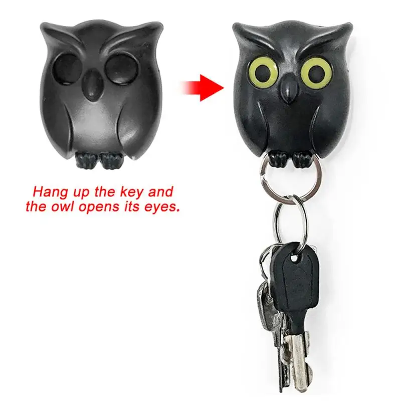 

1 Pcs Night Owl Magnetic Wall Key Holder Magnets Keep Keychains Key Hanger Hook Hanging Key It Will Open Eyes