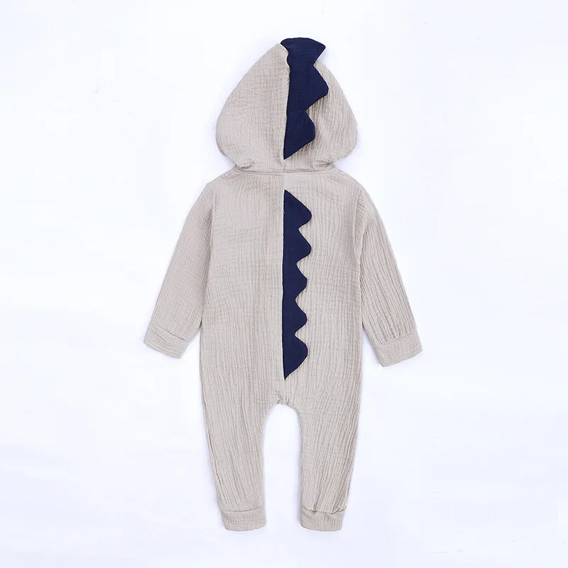 6-18M Baby Romper New Born Zipper Hooded Clothing Purple Beige Bebe Spring Autumn Jumpsuit Cute Dinosaur Climbing Suit | Мать и ребенок
