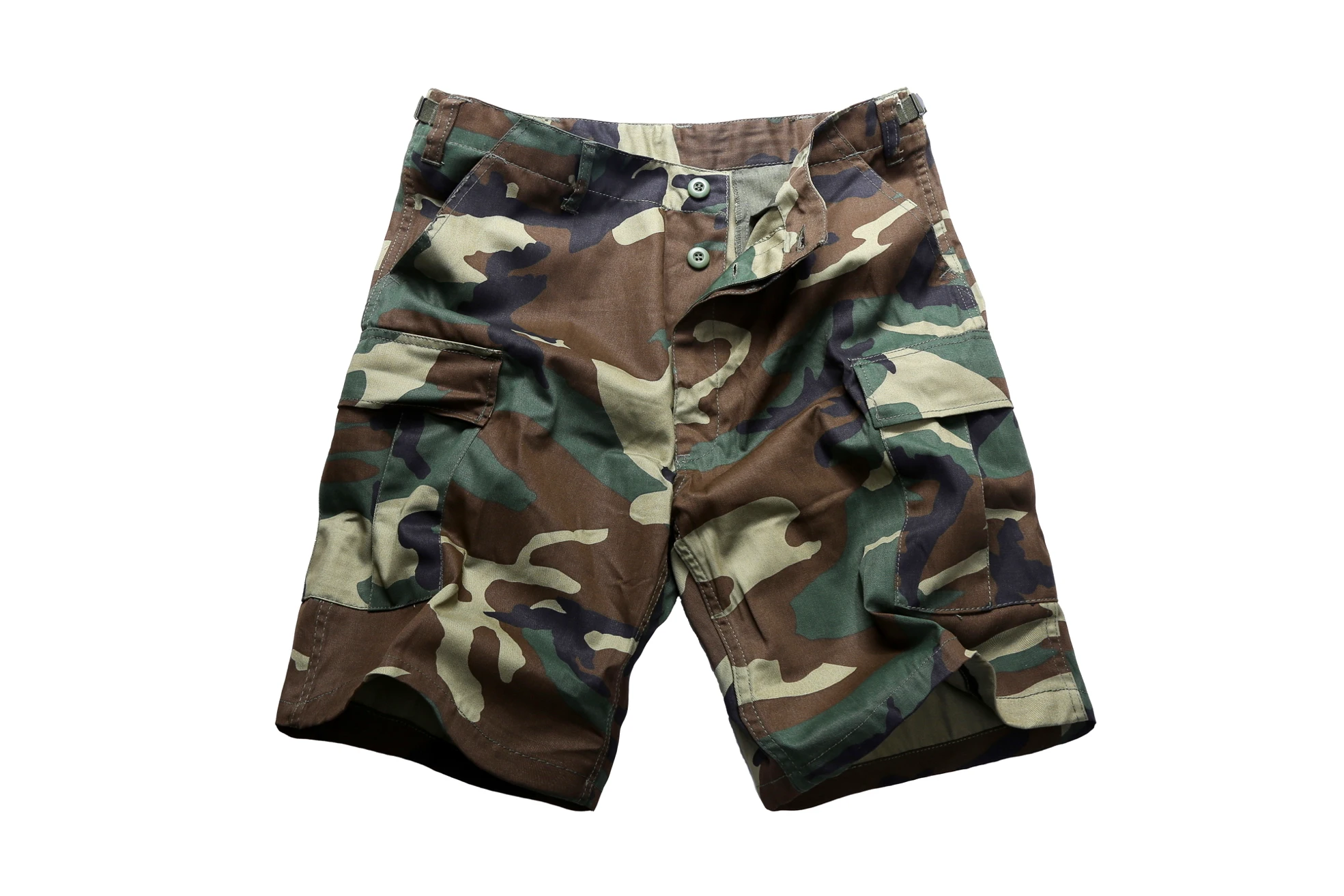 Woodland Camo Мужские армейские военные шорты BDU, повседневные рабочие камуфляжные шорты Карго - Цвет: Woodland Camo