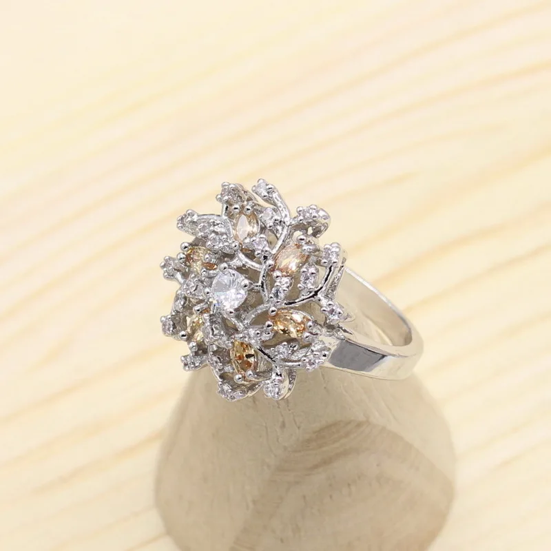 Женский комплект свадебных украшений серебряное ожерелье серьги браслет