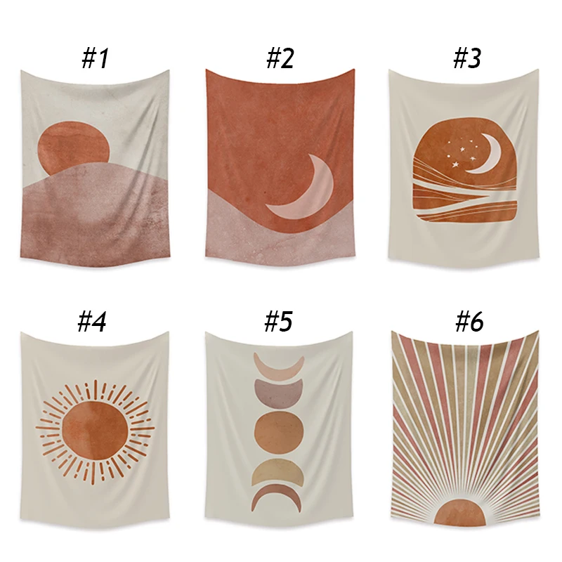 

INS Square Tapestries Backdrop Room Carpet Vintage Sun Tapestry Dorm Wall Cloth Wall Hanging Tapestries Home Decoration