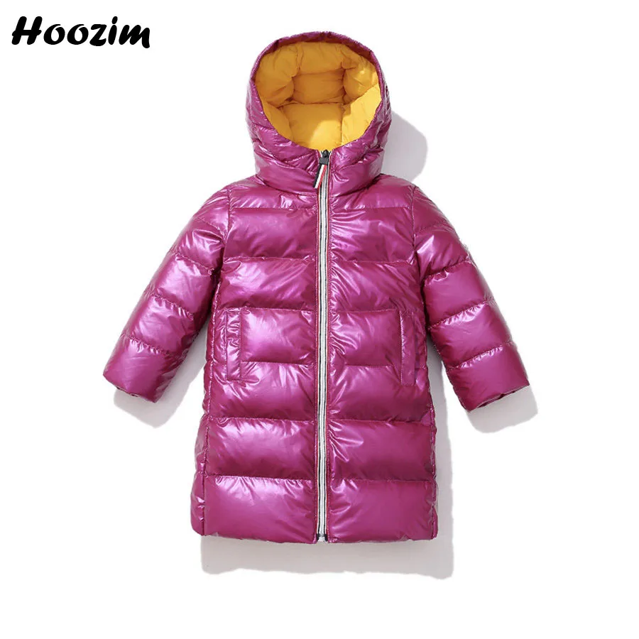 

Fashion White Duck Down Jacket For Girls 3-11 Years High Street Children Outerwear Cute Winter Gold Ultra Light Long Coat Boys
