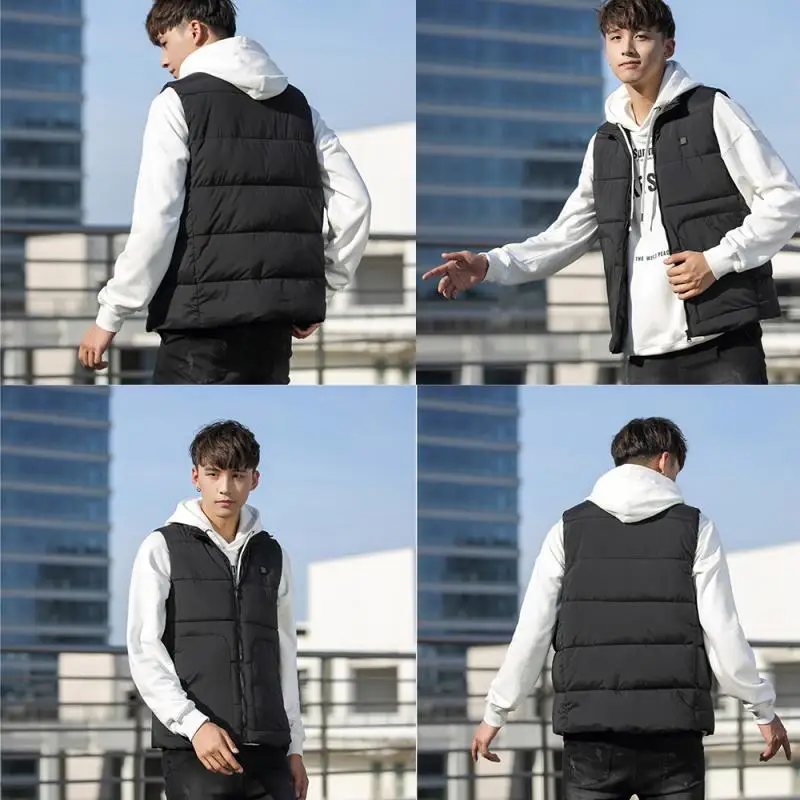 

Smart heating vest autumn winter new carbon fiber smart thermostat USB interface warm jacket Outdoor USB Heating Vest Jacket