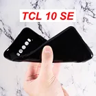 Силиконовый чехол TCL 10 SE, мягкий матовый черный защитный чехол из ТПУ для телефона TCL 10 SE T766H, стеклянный чехол-бампер