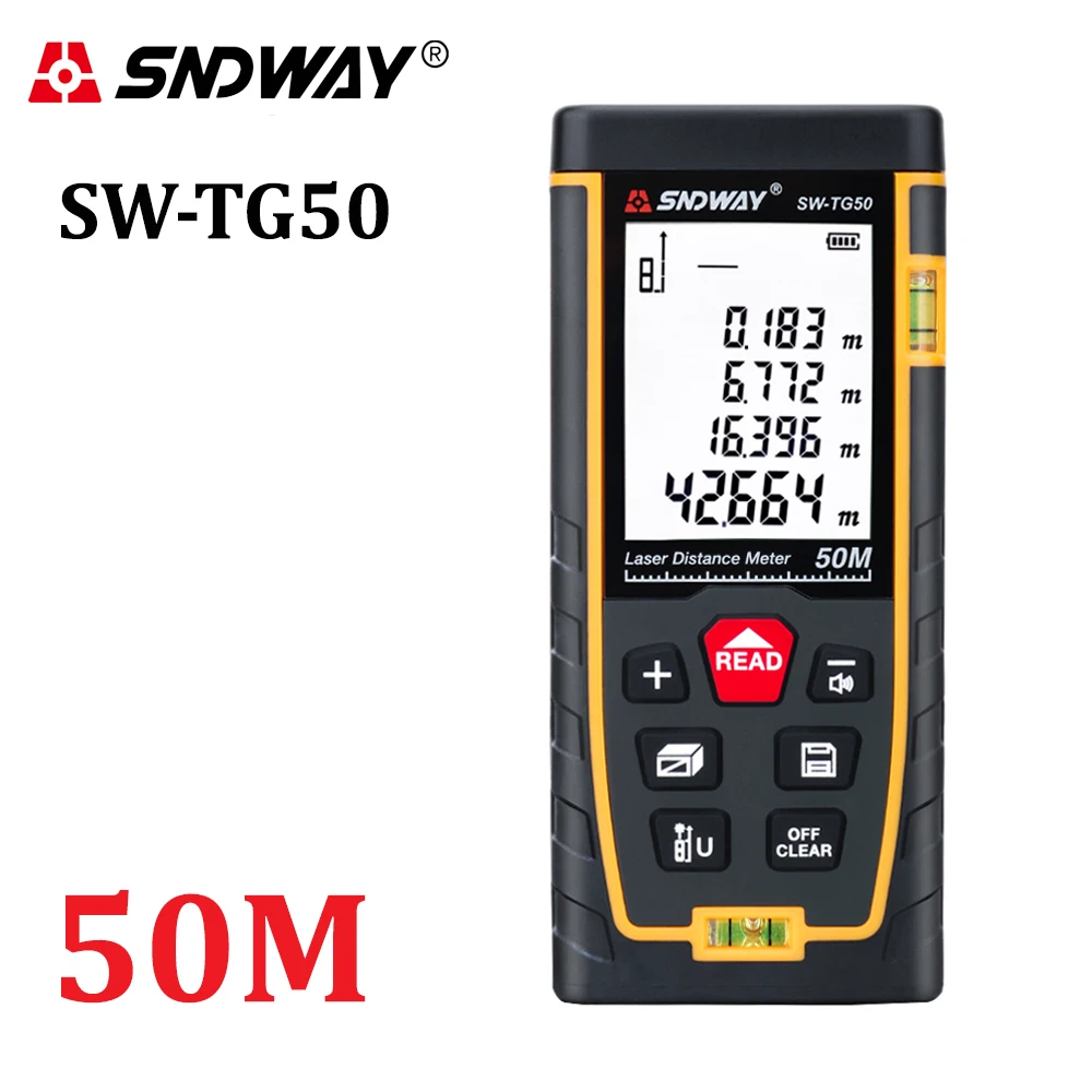 SW-TG50 Лазер sndway дальномер 40 м 50 м 70 м 100 м 120 м лазерный дальномер trena рулетка Лазерная линейка дальномер инструмент - Цвет: SW-TG50
