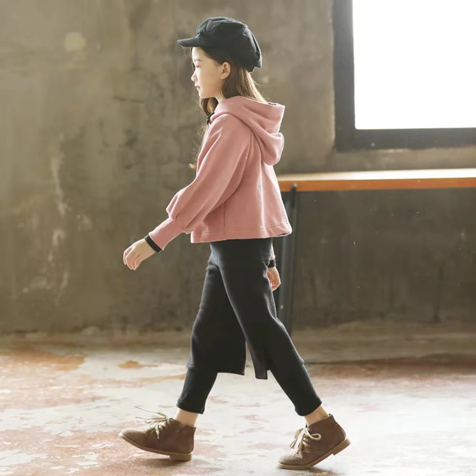 Повседневный Спортивный костюм для девочек на весну осень комплект детской