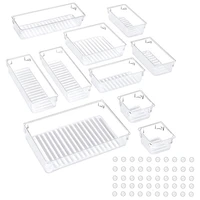 10 pcs desk drawer organiser trays 5 size versatile storage boxes makeup organizers for kitchen dresser bathroom office