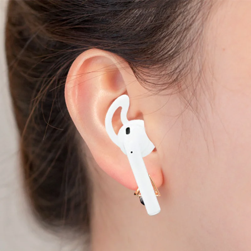 

4 / 2Pcs Silicone Case Headphone Earbuds for iPhone X 8 7 6 Plus Earphone Headphone Eartip Ear Hook Wings Hook