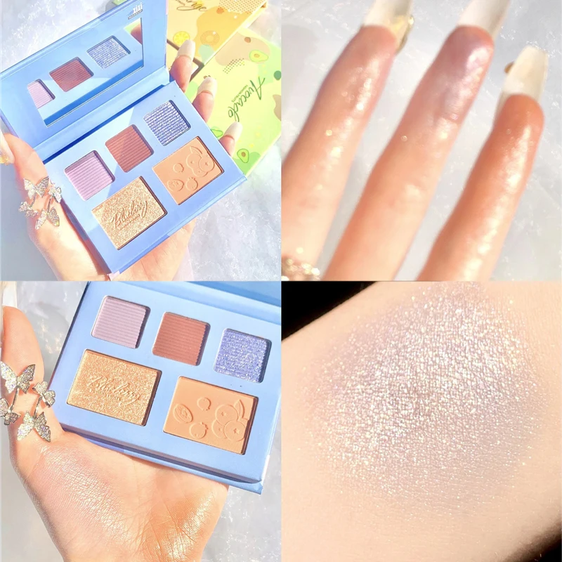 5 цветов Палитра теней для век голографическая блестящая матовая палитра век| |