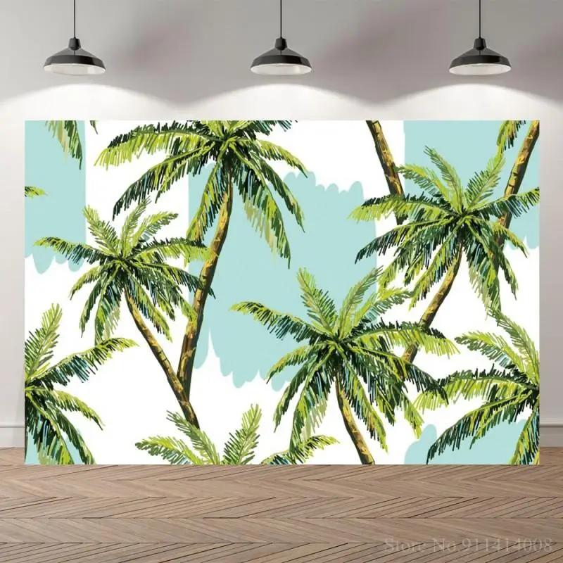 

Фон для фотосъемки с изображением пальмы кокосового дерева листьев тропического леса для новорожденных малышей вечеринки в честь Дня рожд...