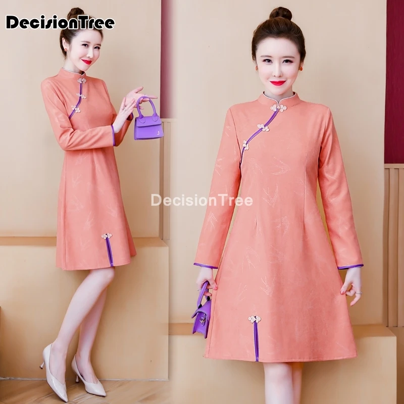 2021 китайское платье cheongsam платья винтажные qi pao женское Формальное длинное с