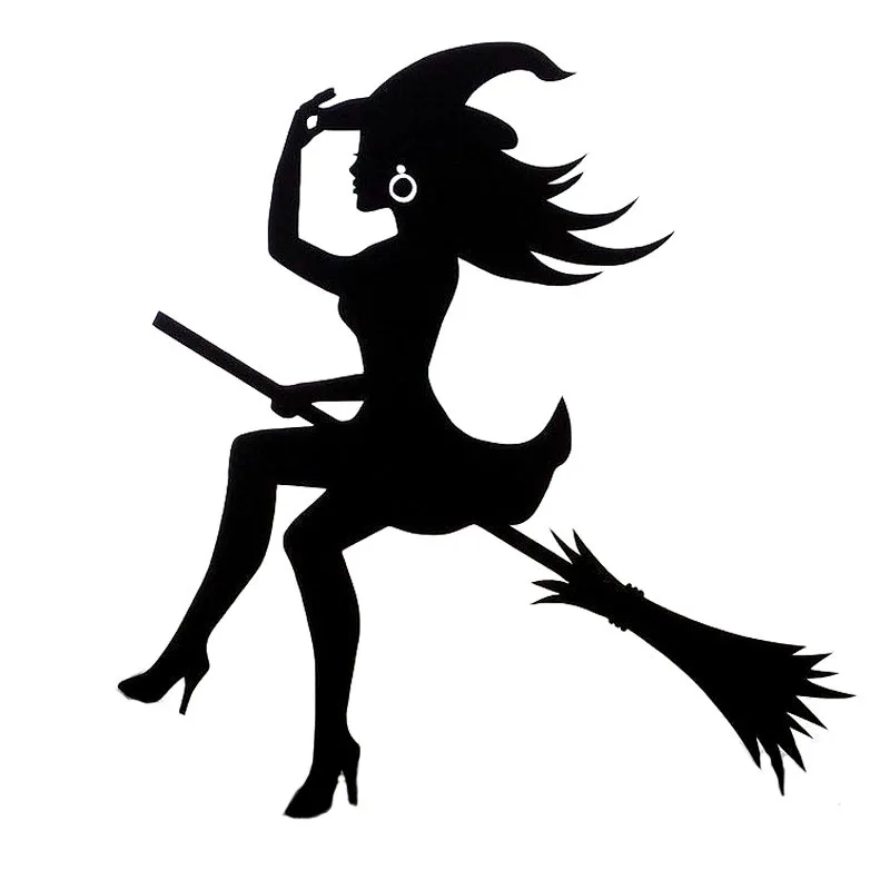 

Diy Halloween Witch Flying On Broom Stickers Ussr Car Stickers Window Decal Vinyl Art Pattern Art Car Body Stickers Waterproof