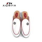 Летние мужские белые кожаные тапочки, удобные дышащие мужские тапочки для дома, уличная мужская пляжная обувь, льняные тапочки для влюбленных