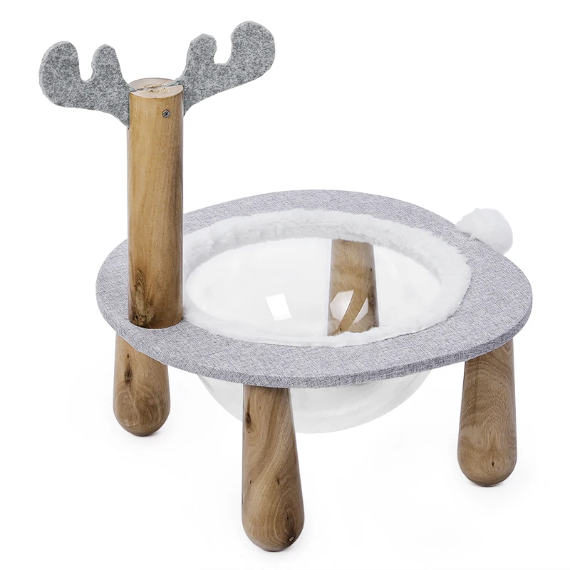 

HOOPET Pet Cat Climbing Frame Cats Tree Bed in One Wood Jumping Platform Cat Bed Scratching Board