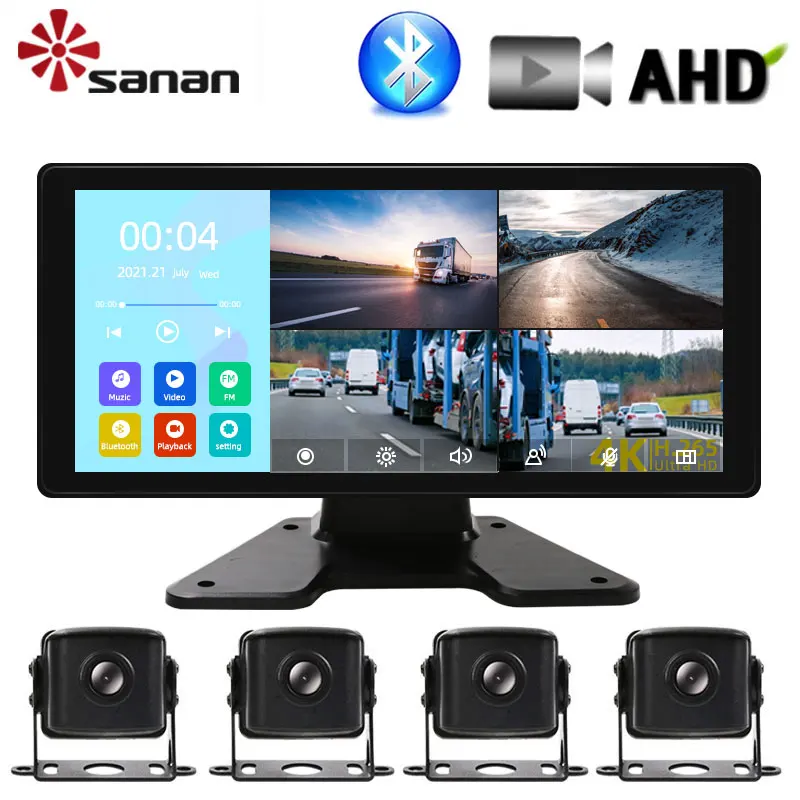 Системы камер видеонаблюдения 360 Автомобильные камеры Монитор с Bluetooth MP5 1080P AHD