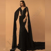 simple black mermaid v neck suknia wedding dresses long sleeves appliques women robe de mari%c3%a9e sposa appliques bridal gowns