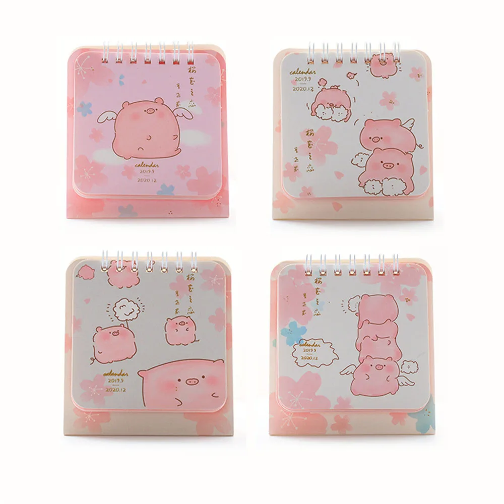 Повестка дня 2020 милые свиньи и вишни в рулонах календарь мини портативный