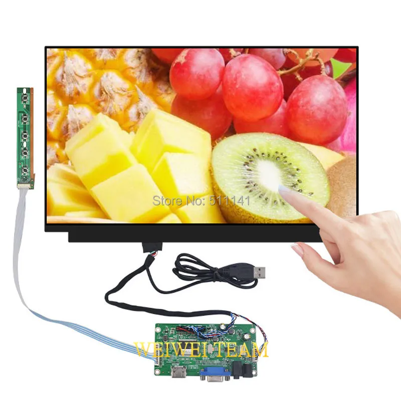 15,6 дюймов 1366x768 ЖК-экран с сенсорным экраном дигитайзер сборка VGA HDMI плата контроллера для ноутбука Тонкий светодиодный Замена
