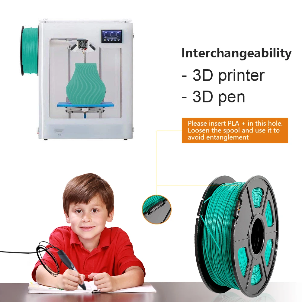 SUNLU PLA plus 1.75mm 3d printing plastic pla filament 1kg for FDM 3d printer стержни для 3д ручки 3d pen filaments