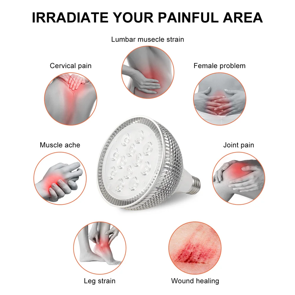 24 Вт Красный светильник терапии лампа 660nm импульсный светодиодный инфракрасный
