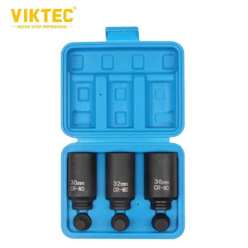 

Viktec 6pc Drive Shaft Socket 30/32/36mm 1/2" Deep Drive Impact 14/17/19mm Hex 12 Point