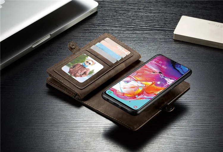 360 Роскошный кожаный чехол для samsung Galaxy A70, A30, A40, A50, чехол с откидной крышкой, кошелек на магните, деловой чехол для samsung A20, E, чехол