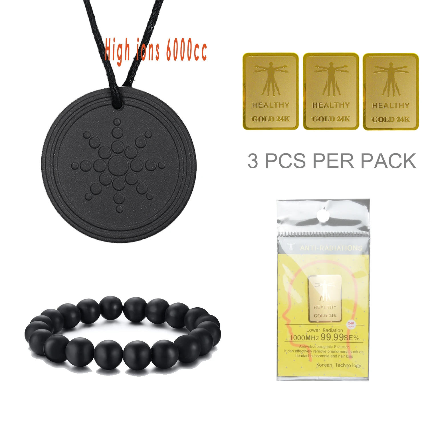 EBUTY натуральные мужские браслеты бусины из черного натурального камня подвески