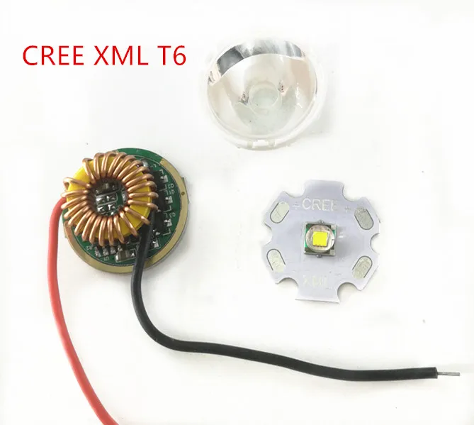 Cree XM-L светодиодный T6 белый светильник с 20 мм star pcb + 3 7 V 5 режимов Светодиодный