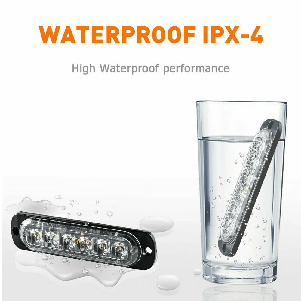 

Practical To Use LED Light Heads 4pcs Amber/Red Beacon Hazard High Quality